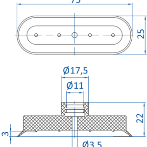 FIPA - SO-FU; 75x25 mm; 132.75x25.023 橢圓真空吸盤- 昇歆科技