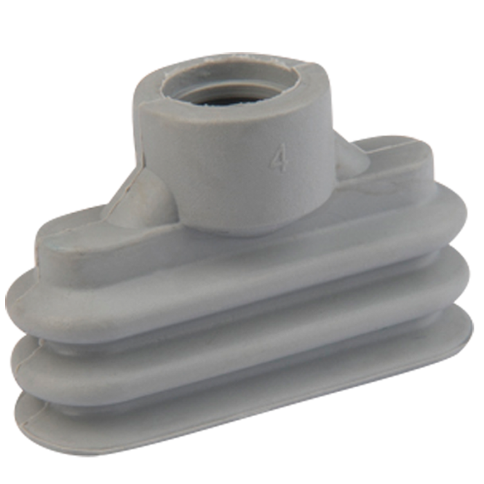 Oval suction cup 45x15 mm (2.5 bellows) NBR grey 138.45x15.003.1