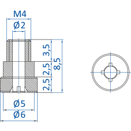 Standard fitting M4-male, 270.458