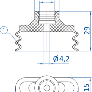 FIPA - SO-BU; 45x15 mm; 138.45x15.003 橢圓真空吸盤- 昇歆科技