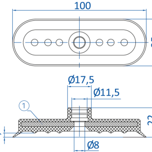 FIPA - SO-FU; 100x35 mm; 132.100x35.26 橢圓真空吸盤- 昇歆科技