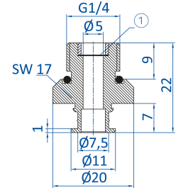 Standard fitting G1/4-male, 270.506-S