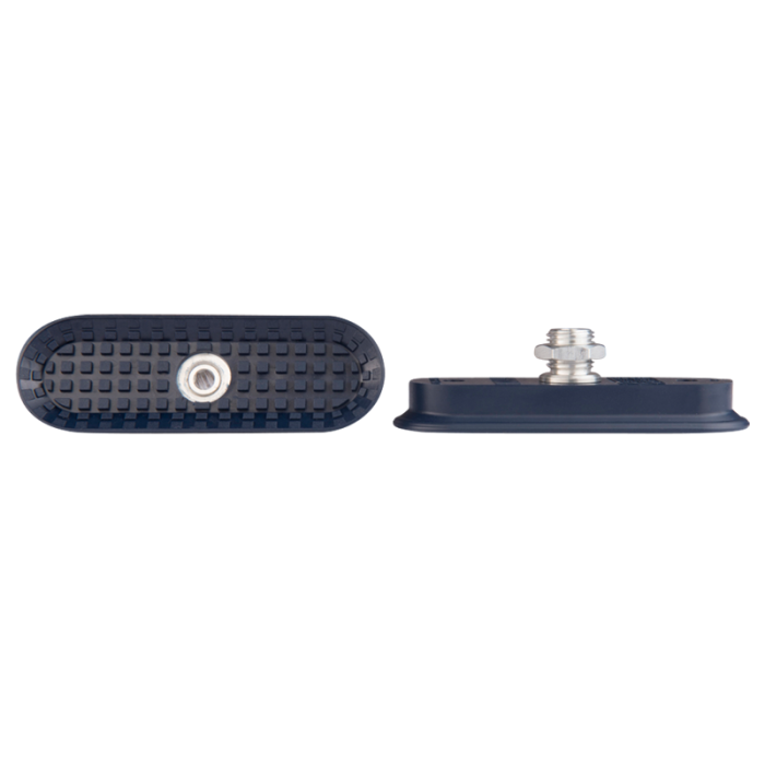 Flat suction cup oval 95x30 mm NBR blue, with fitting M14x1.5-male 130.95x30.156.1