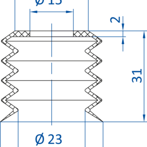 FIPA SL-BD Ø 35 mm, Stroke 25 mm 烘焙食品處理 波紋管真空吸盤 - 昇歆科技