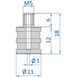 Standard fitting M5-male, 270.244