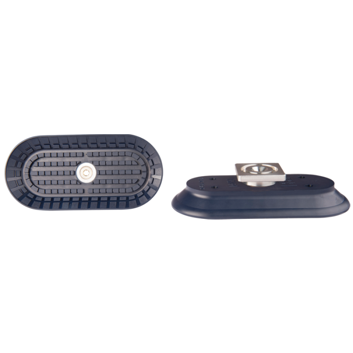 Flat suction cup oval 145x70 mm NBR blue, with R-Adapt 130.145x70.181.1