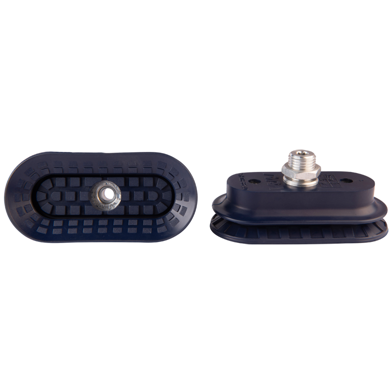 Bellows suction cup oval 85x40 mm (1.5 bellows) NBR blue, with fitting G1/4-male 138.85x40.029.1