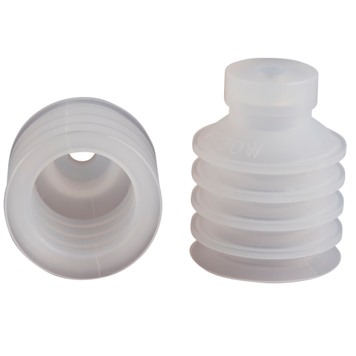 Bellows suction cup diam. 30 mm (4.5 bellows) silicone transparent 25.030.046.2