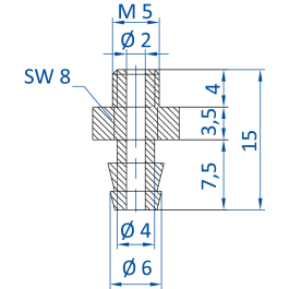 Standard fitting M5-male, 270.024
