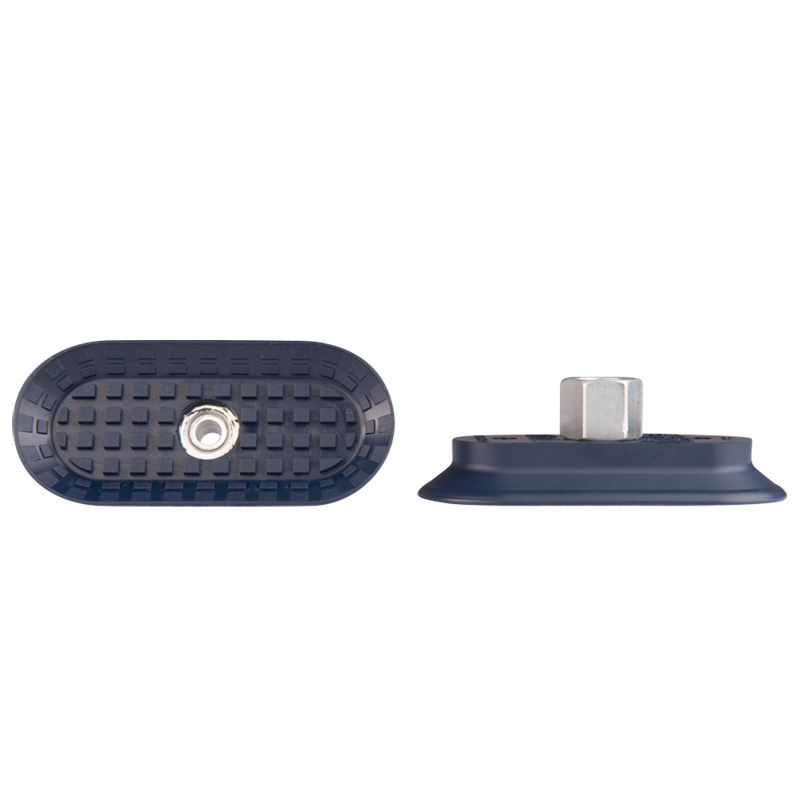 Flat suction cup oval 85x40 mm NBR blue, with fitting G1/4-female 130.85x40.159.1