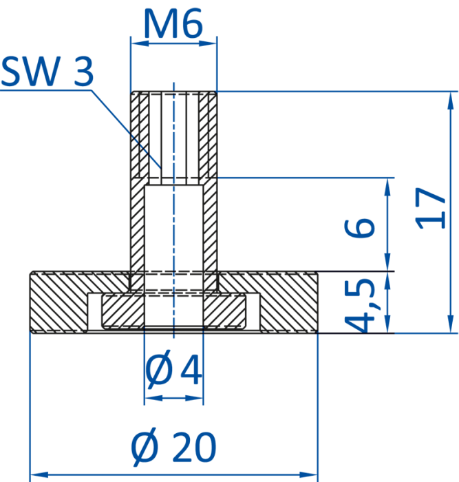 Standard fitting M6-male, 270.499