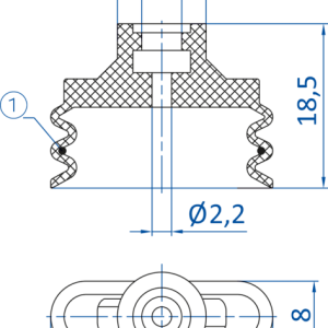 FIPA - SO-BU; 25x8 mm; 138.25x8.002 橢圓真空吸盤- 昇歆科技