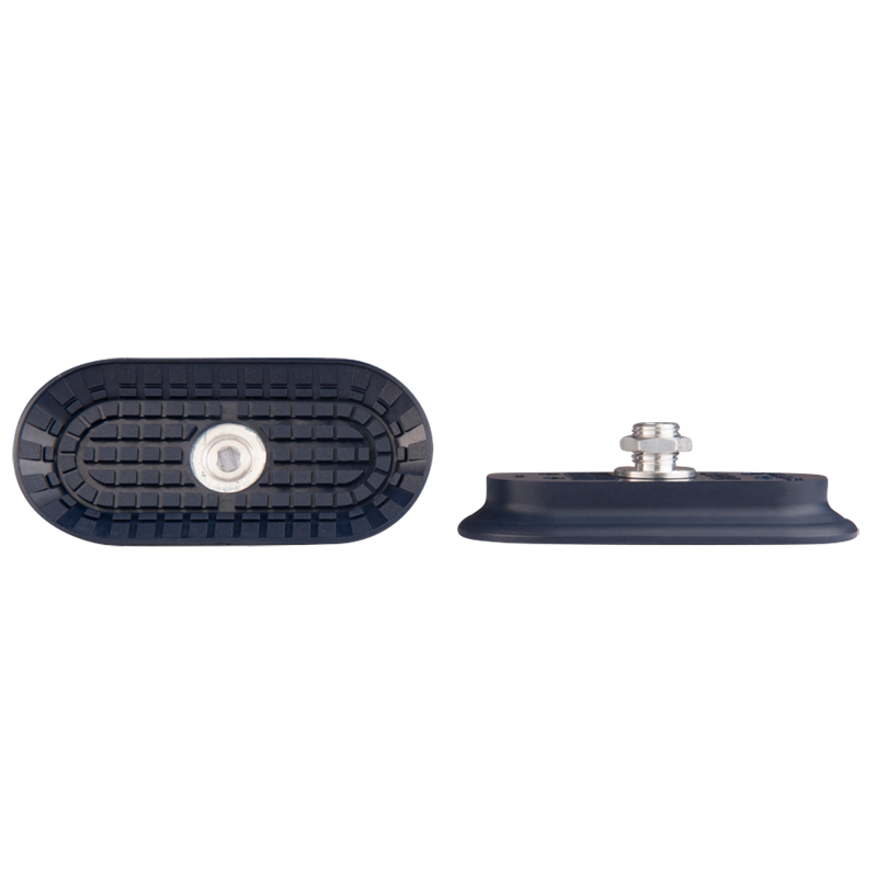 Flat suction cup oval 105x50 mm NBR blue, with fitting M10-male 130.105x50.168.1