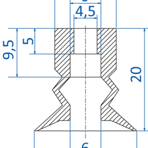FIPA SBF-B; Ø 20 mm; 23.020.149 波紋管真空吸盤 - 昇歆科技 Cheerbright
