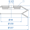 FIPA 波紋真空吸盤 1.5 Folds; Ø 150 mm; Stroke 32 mm - 昇歆科技