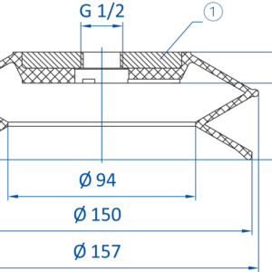FIPA 波紋真空吸盤 1.5 Folds; Ø 150 mm; Stroke 32 mm - 昇歆科技