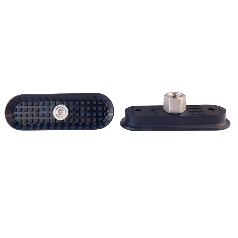 Flat suction cup oval 95x30 mm NBR blue, with fitting G3/8-female 130.95x30.154.1