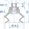 FIPA Bellows vacuum cup 1.5 Folds; Ø 33 mm; Stroke 9 mm - 昇歆科技