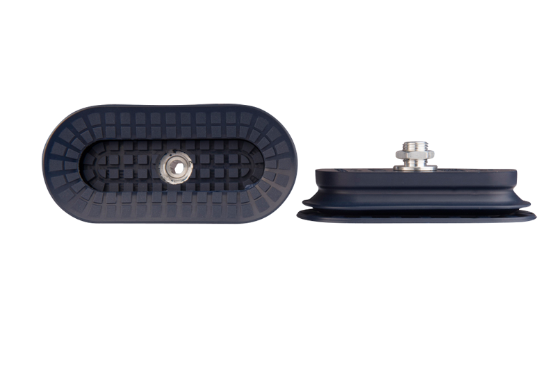 Bellows suction cup oval 115x55 mm (1.5 bellows) NBR blue, with fitting M14x1.5-male 138.115x55.039.1