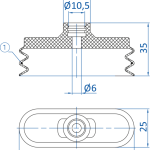 FIPA - SO-BU; 75x25 mm; 138.75x25.004 橢圓真空吸盤- 昇歆科技