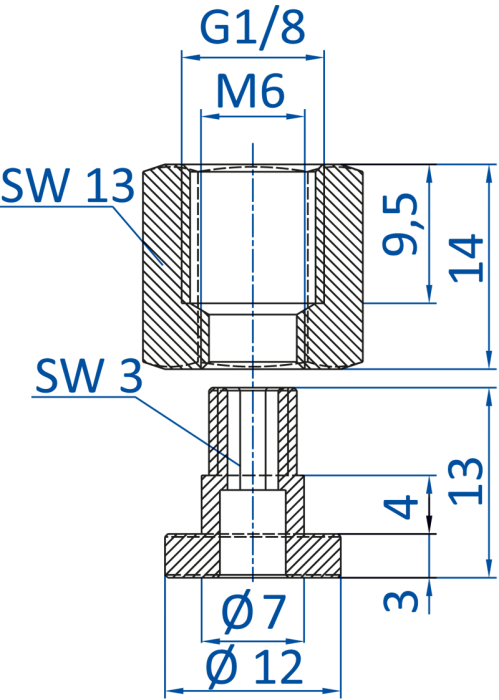 Standard fitting G1/8-female, 270.481