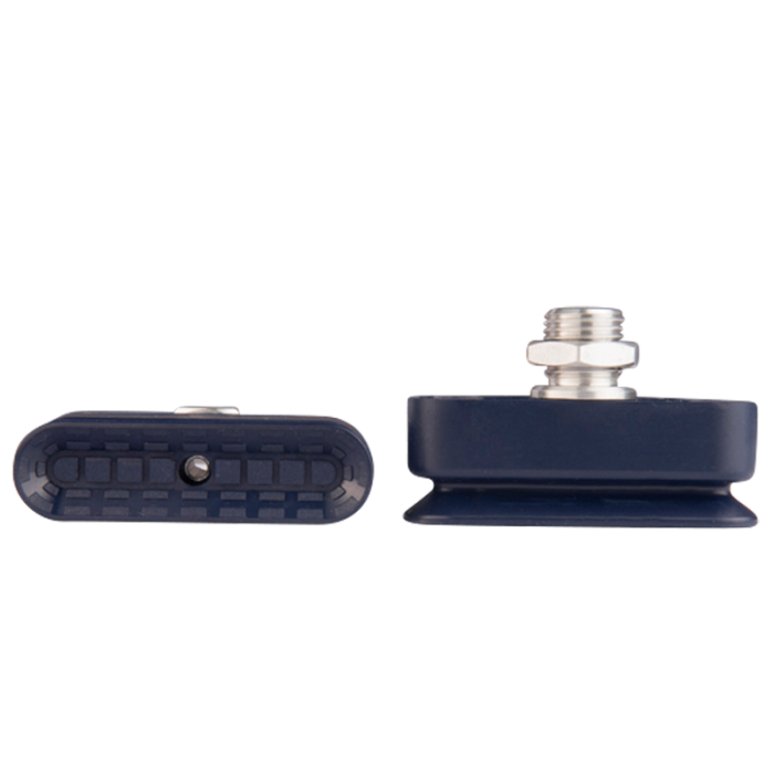 Flat suction cup oval 55x16 mm NBR blue, with fitting M14x1.5-male 130.55x16.144.1