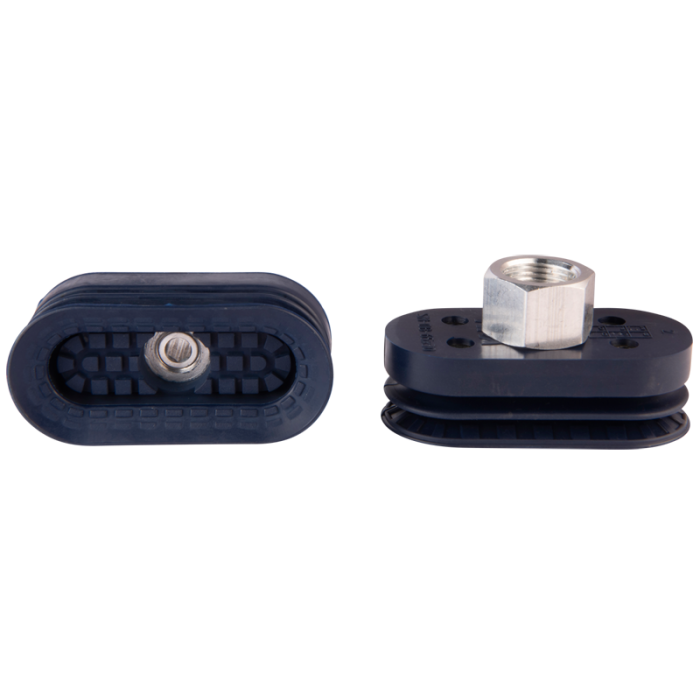 Bellows suction cup oval 65x30 mm (1.5 bellows) NBR blue, with fitting G3/8-female 138.65x30.025.1