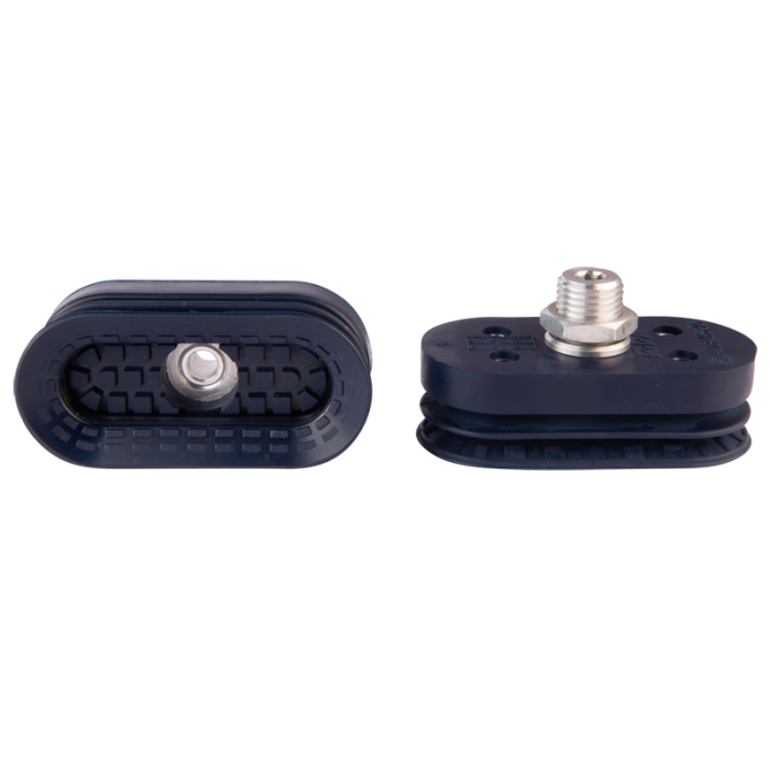 Bellows suction cup oval 65x30 mm (1.5 bellows) NBR blue, with fitting G1/4-male 138.65x30.023.1