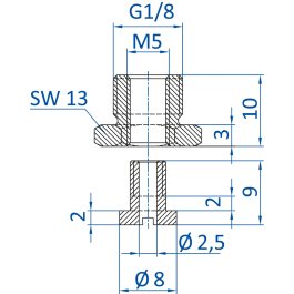 Standard fitting G1/8-male, 270.493