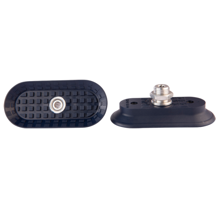 Flat suction cup oval 85x40 mm NBR blue, with fitting G1/4-male 130.85x40.158.1