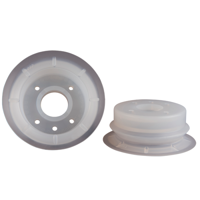 Bellows suction cup diam. 80 mm (1.5 bellows) silicone transparent 23.080.144.2
