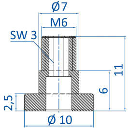 Standard fitting M6-male, 270.459