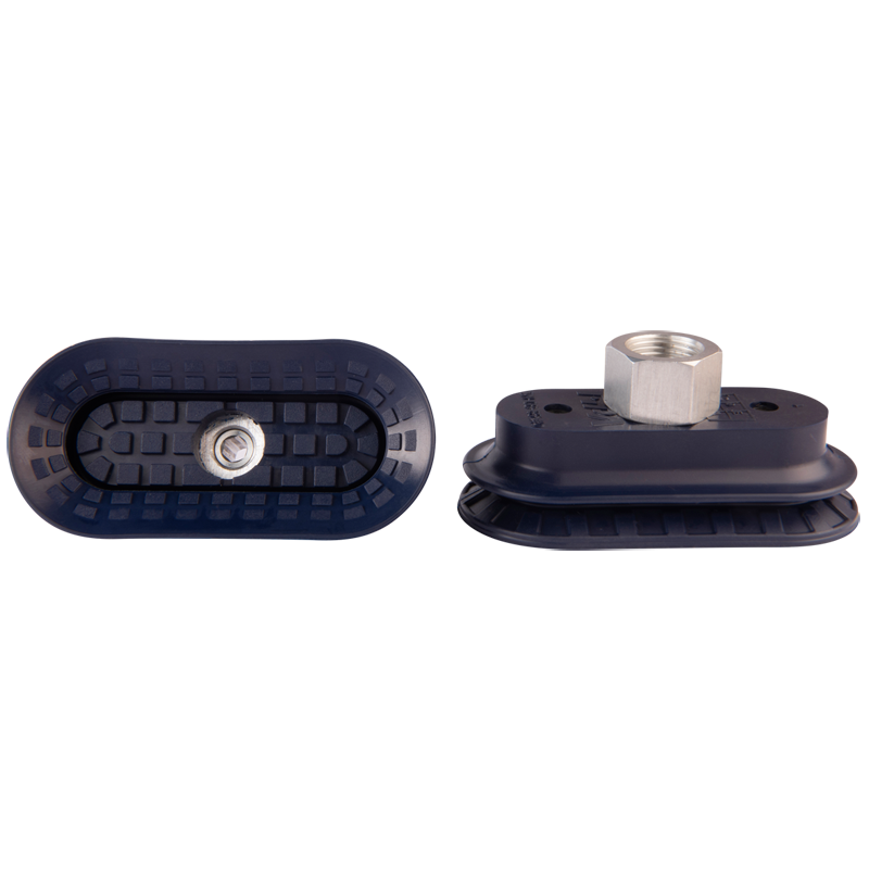 Bellows suction cup oval 85x40 mm (1.5 bellows) NBR blue, with fitting G3/8-female 138.85x40.031.1