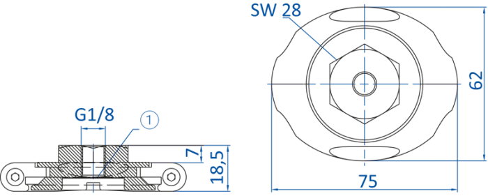 Standard fitting G1/8-female, 270.527-S