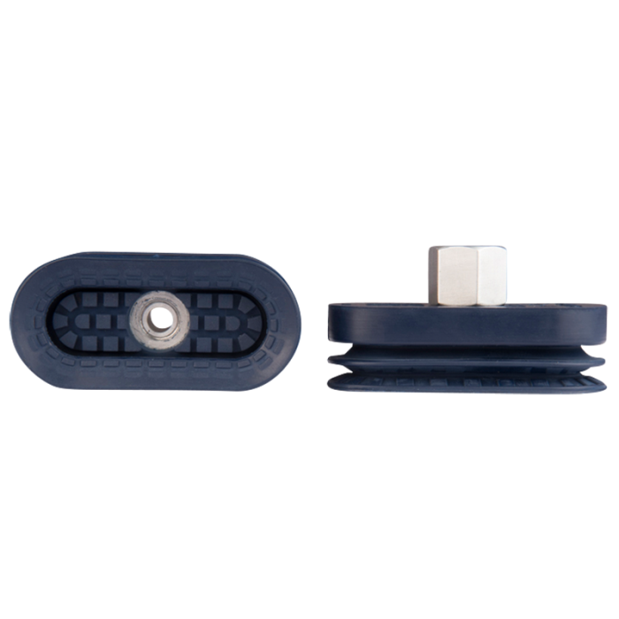 Bellows suction cup oval 65x30 mm (1.5 bellows) NBR blue, with fitting G1/4-female 138.65x30.024.1