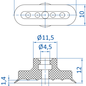 FIPA - SO-FU; 30x10 mm; 132.30x10.018 橢圓真空吸盤- 昇歆科技