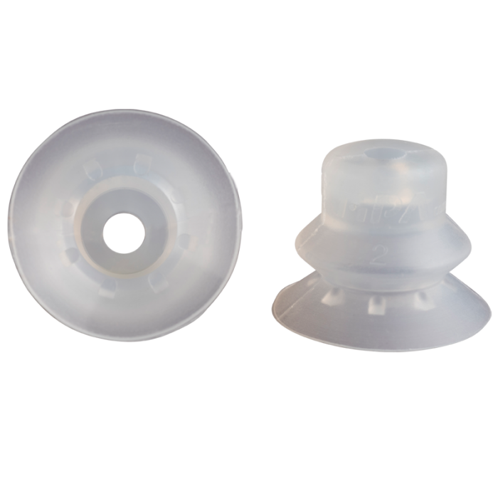 Bellows suction cup diam. 30 mm (1.5 bellows) silicone transparent 23.030.141.2