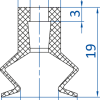 FIPA Bellows vacuum cup 1.5 Folds; Ø 16 mm; Stroke 7 mm - 昇歆科技