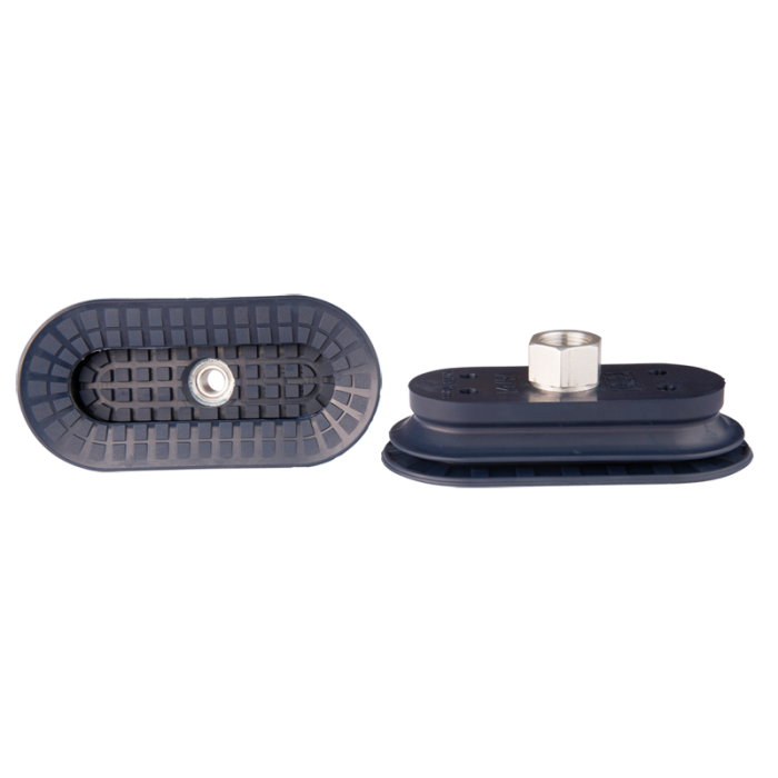 Bellows suction cup oval 115x55 mm (1.5 bellows) NBR blue, with fitting G3/8-female 138.115x55.037.1