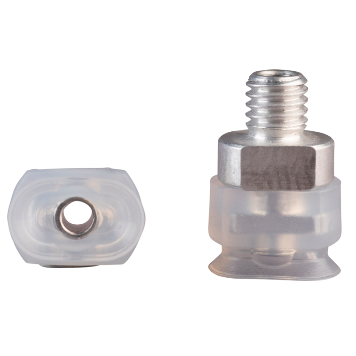 Oval suction cup 10x6 mm silicone transparent 130.10x6.117.2