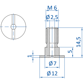 Standard fitting M6-male, 270.039