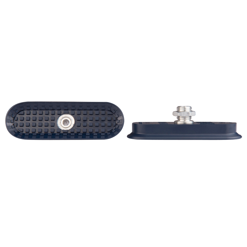 Flat suction cup oval 95x30 mm NBR blue, with fitting M10-male 130.95x30.156.1
