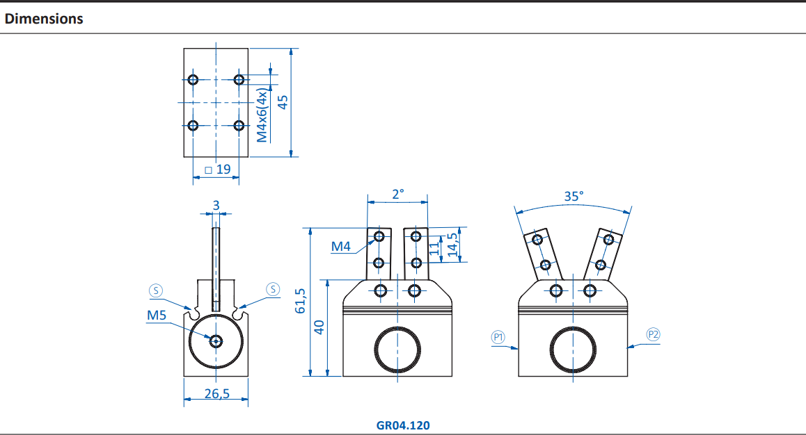 GR04.120 Dimensions