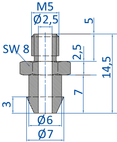Standard fitting M5-male, 270.317