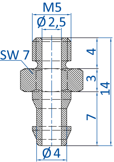 Standard fitting M5-male, 270.399